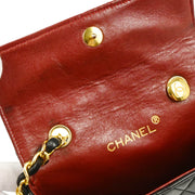 Chanel 1986-1988 Black Lambskin Straight Flap Shoulder Bag