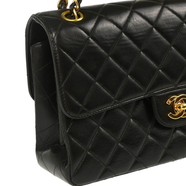Chanel 1996-1997 Black Lambskin Double Sided Classic Flap Shoulder Bag