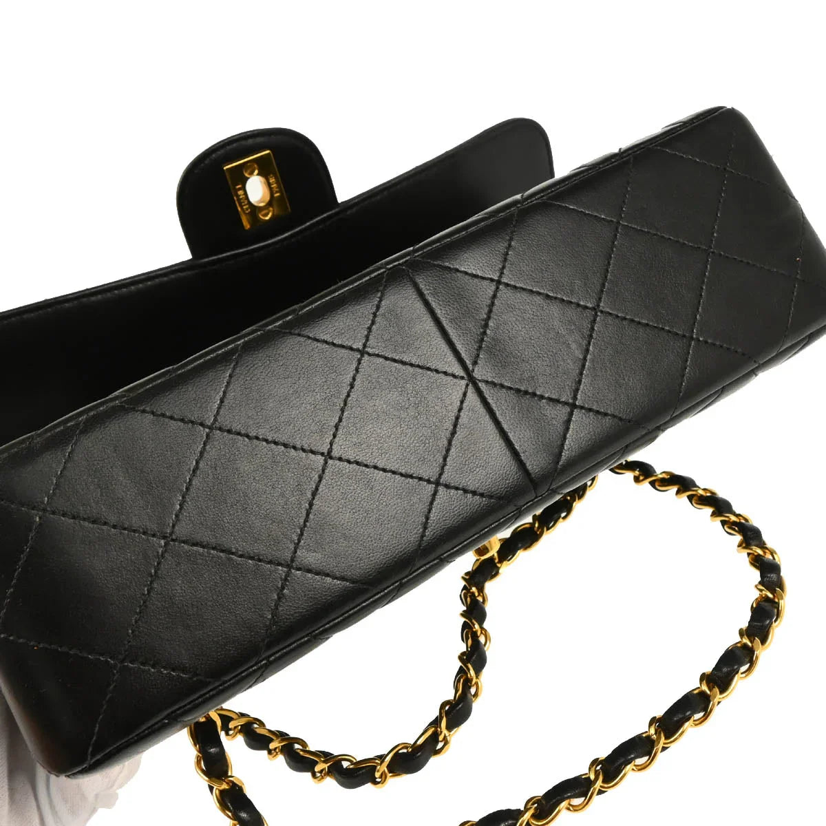 Chanel 1996-1997 Black Lambskin Double Sided Classic Flap Shoulder Bag