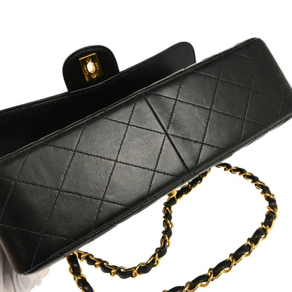 Chanel 1996-1997 Black Lambskin Double Sided Classic Flap Shoulder Bag
