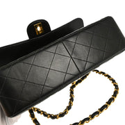 Chanel 1996-1997 Black Lambskin Double Sided Classic Flap Shoulder Bag