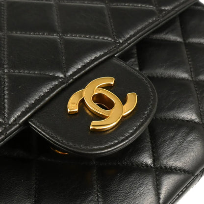 Chanel 1996-1997 Black Lambskin Double Sided Classic Flap Shoulder Bag