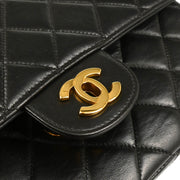 Chanel 1996-1997 Black Lambskin Double Sided Classic Flap Shoulder Bag