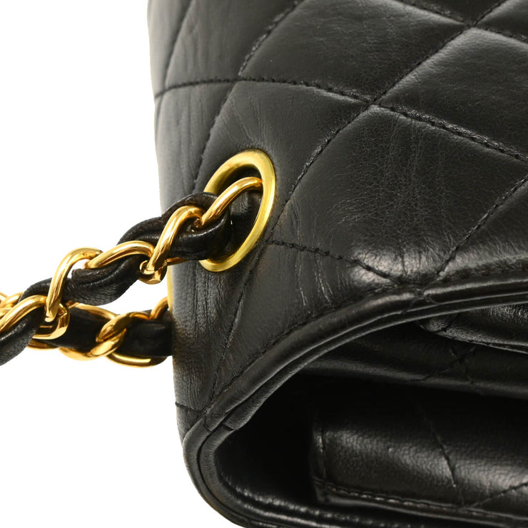 Chanel 1996-1997 Black Lambskin Double Sided Classic Flap Shoulder Bag