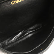 Chanel 1996-1997 Black Lambskin Double Sided Classic Flap Shoulder Bag