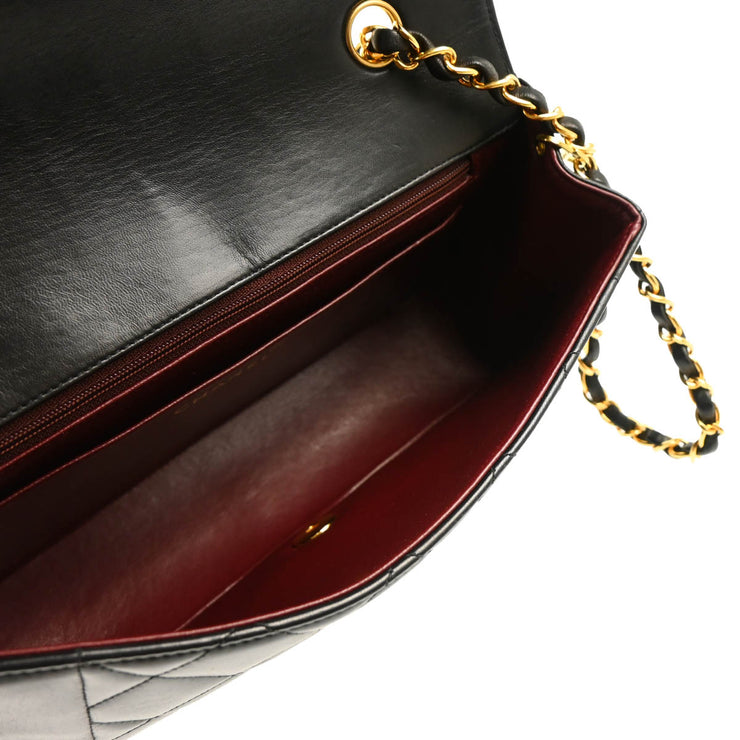 Chanel 1994-1996 Black Lambskin Medium Diana Shoulder Bag