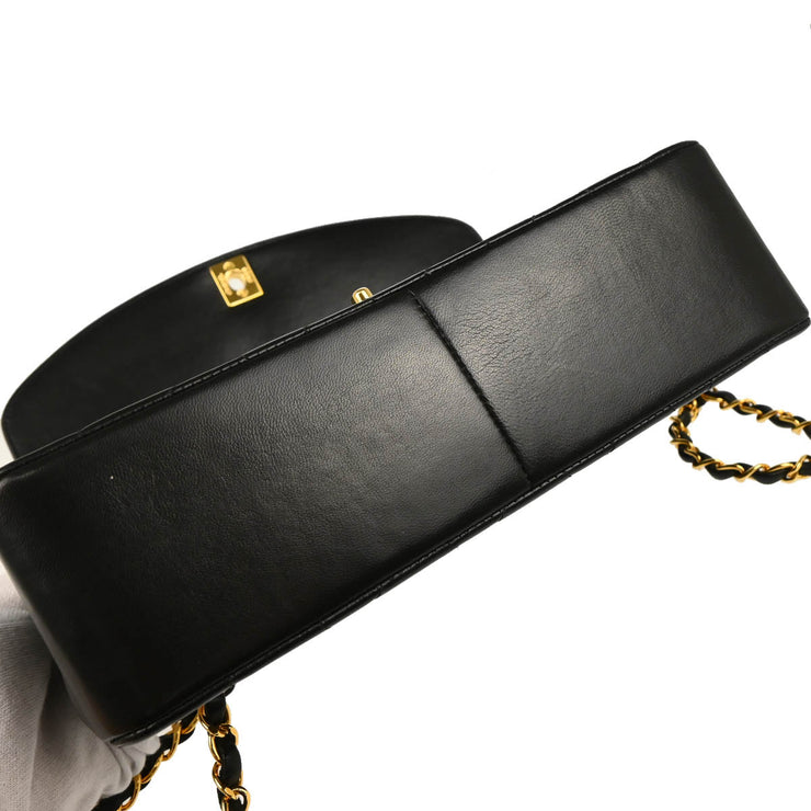 Chanel 1994-1996 Black Lambskin Medium Diana Shoulder Bag