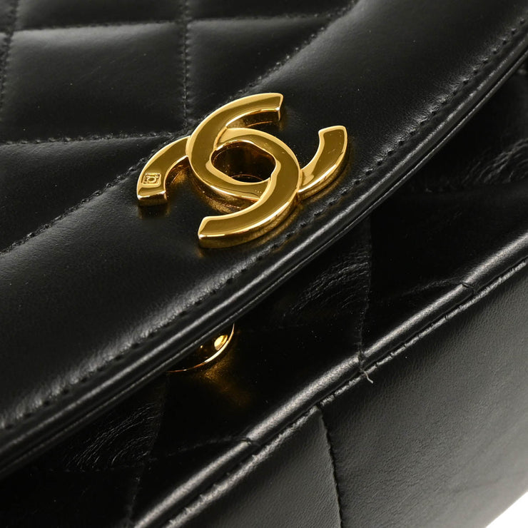 Chanel 1994-1996 Black Lambskin Medium Diana Shoulder Bag