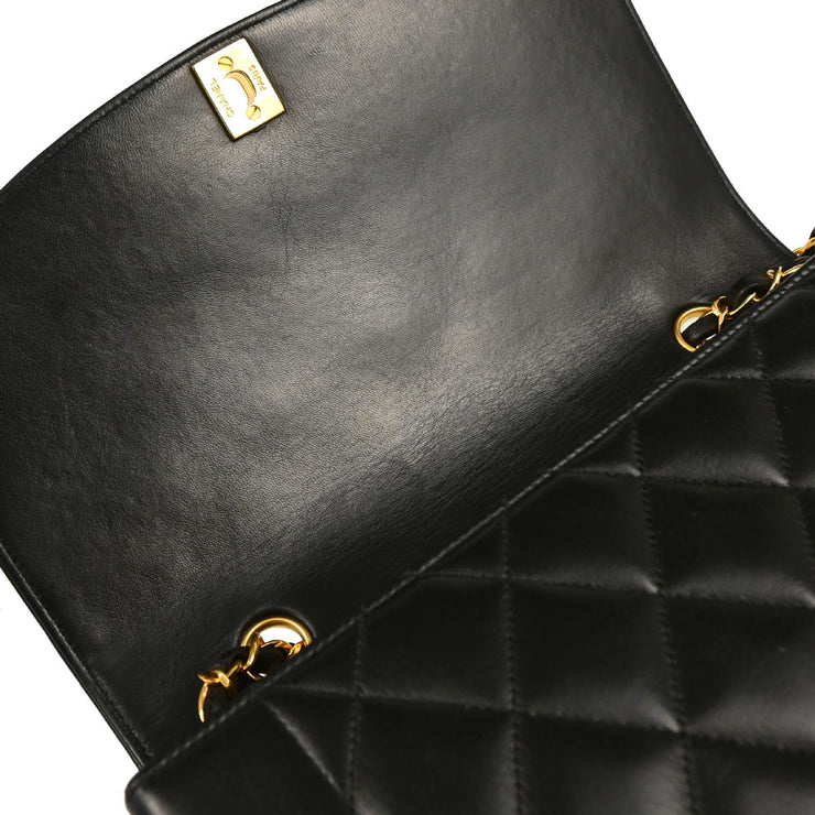 Chanel 1994-1996 Black Lambskin Medium Diana Shoulder Bag