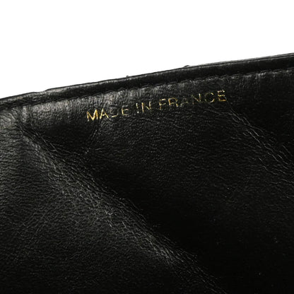 Chanel 1996-1997 Black Lambskin Straight Flap Shoulder Bag