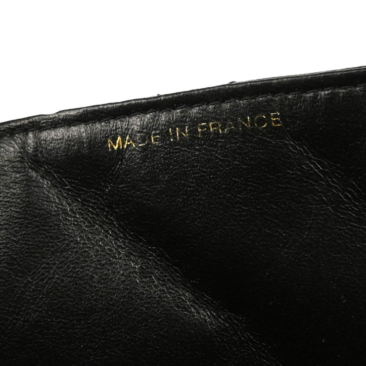 Chanel 1996-1997 Black Lambskin Straight Flap Shoulder Bag