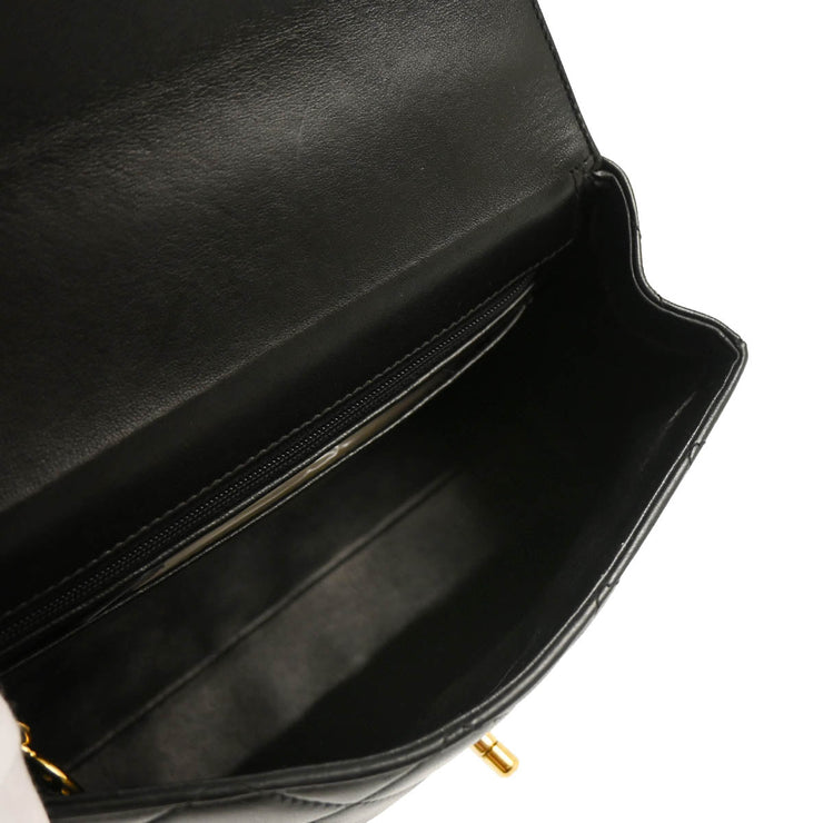 Chanel 1996-1997 Black Lambskin Top Handle Handbag
