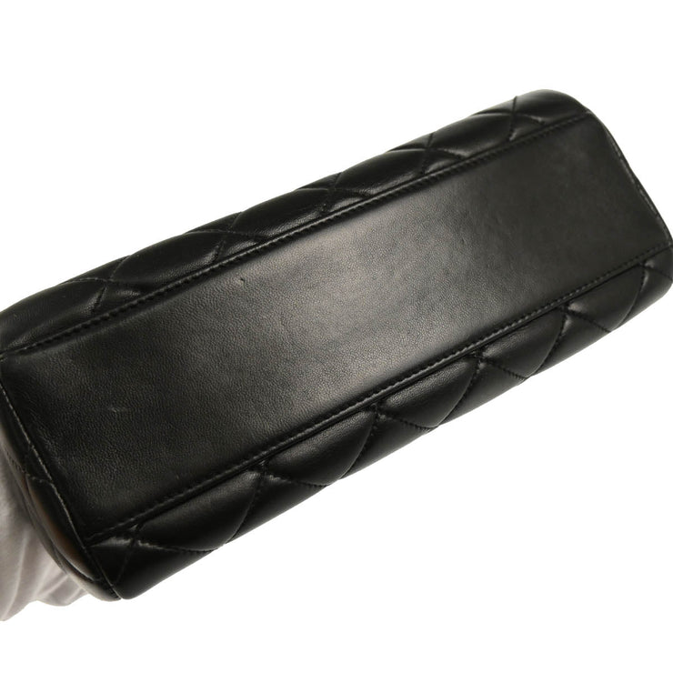 Chanel 1996-1997 Black Lambskin Top Handle Handbag