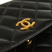 Chanel 1996-1997 Black Lambskin Top Handle Handbag