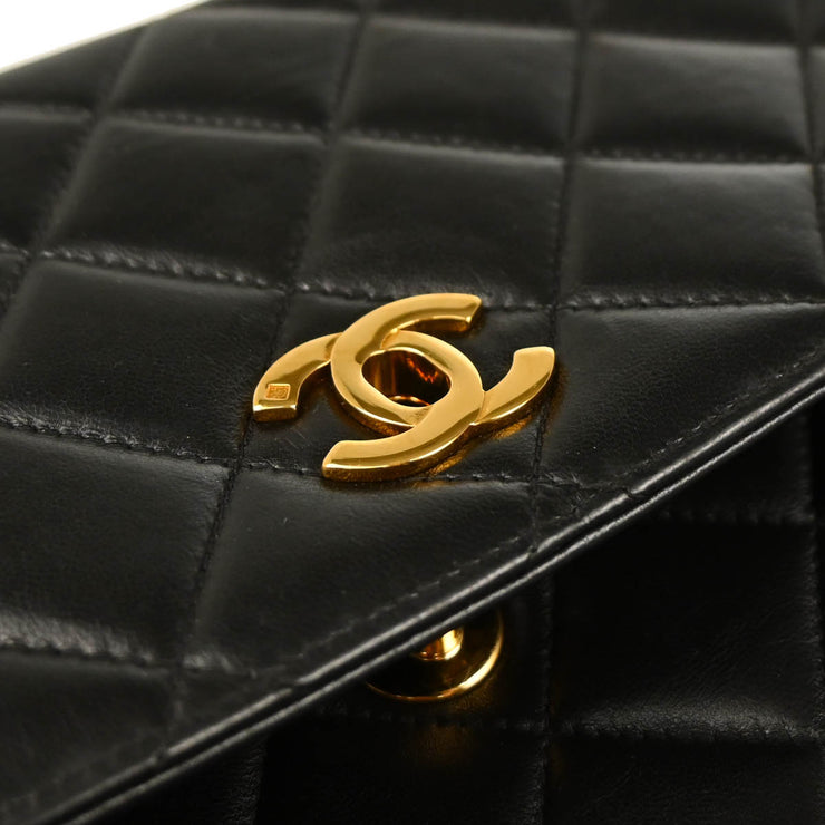 Chanel 1996-1997 Black Lambskin Top Handle Handbag