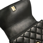 Chanel 1996-1997 Black Lambskin Top Handle Handbag