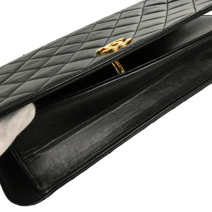 Chanel 2005-2006 Black Lambskin Turnlock Small Full Flap Shoulder Bag