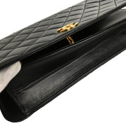 Chanel 2005-2006 Black Lambskin Turnlock Small Full Flap Shoulder Bag