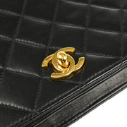 Chanel 2005-2006 Black Lambskin Turnlock Small Full Flap Shoulder Bag