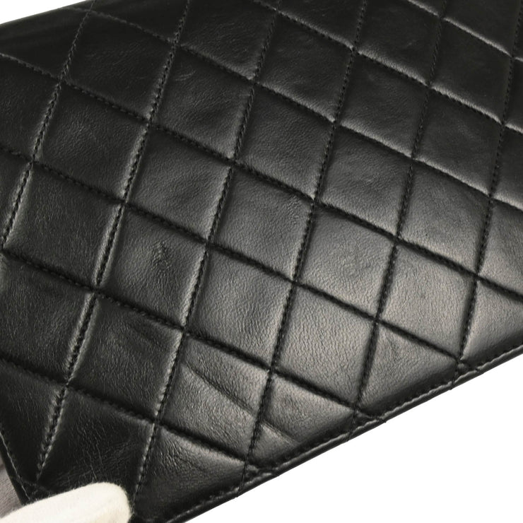 Chanel 2005-2006 Black Lambskin Turnlock Small Full Flap Shoulder Bag