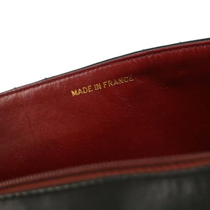 Chanel 1991-1994 Black Lambskin Vertical Stitch Single Flap Shoulder Bag