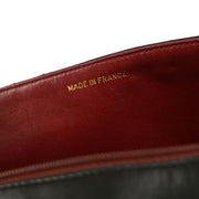 Chanel 1991-1994 Black Lambskin Vertical Stitch Single Flap Shoulder Bag