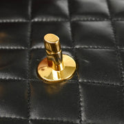Chanel 1986-1988 Black Lambskin Single Flap Shoulder Bag