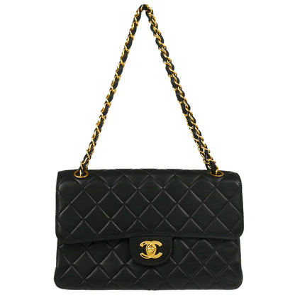 Chanel 1994-1996 Black Lambskin Double Sided Classic Flap Shoulder Bag