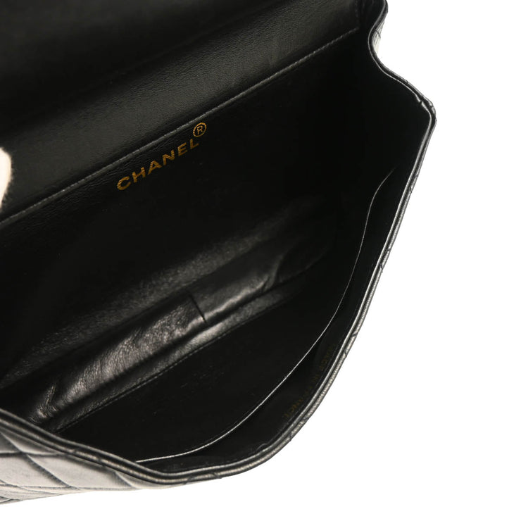 Chanel 1994-1996 Black Lambskin Double Sided Classic Flap Shoulder Bag