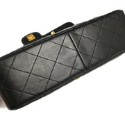 Chanel 1994-1996 Black Lambskin Double Sided Classic Flap Shoulder Bag