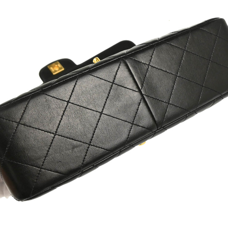 Chanel 1994-1996 Black Lambskin Double Sided Classic Flap Shoulder Bag