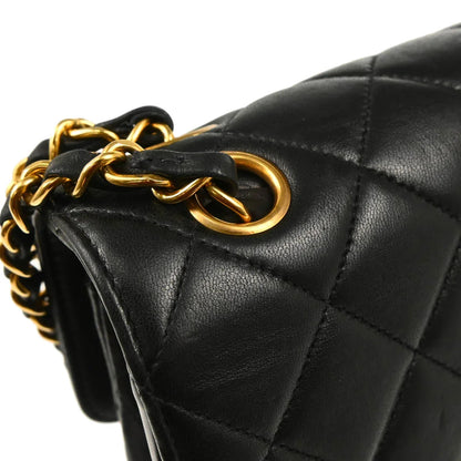 Chanel 1994-1996 Black Lambskin Double Sided Classic Flap Shoulder Bag