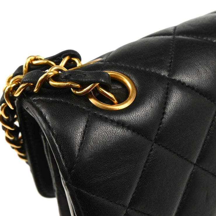 Chanel 1994-1996 Black Lambskin Double Sided Classic Flap Shoulder Bag