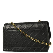 Chanel 1989-1991 Black Lambskin Single Flap Shoulder Bag