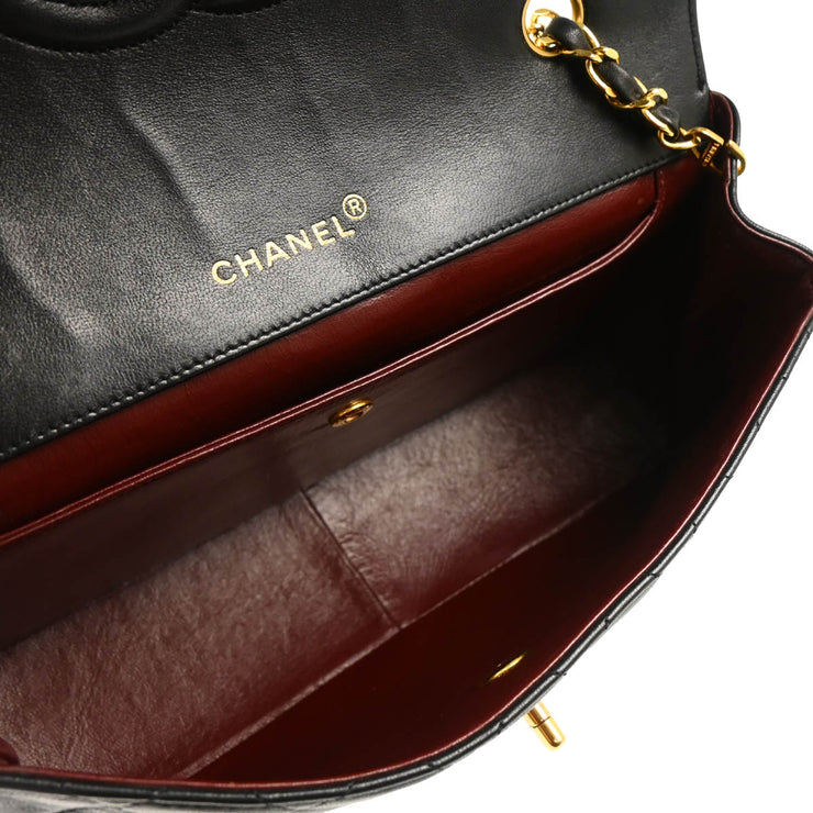 Chanel 1989-1991 Black Lambskin Single Flap Shoulder Bag