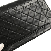 Chanel 1989-1991 Black Lambskin Single Flap Shoulder Bag