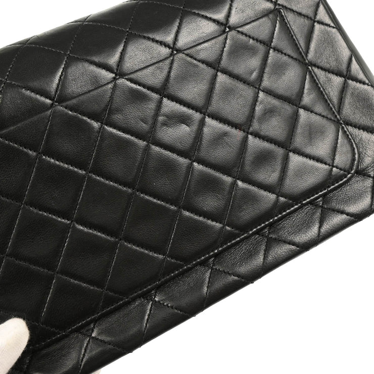 Chanel 1989-1991 Black Lambskin Single Flap Shoulder Bag