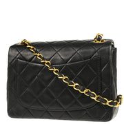 Chanel 1989-1991Black Lambskin Mini Classic Square Flap Shoulder Bag 17