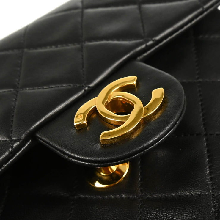 Chanel 1989-1991Black Lambskin Mini Classic Square Flap Shoulder Bag 17