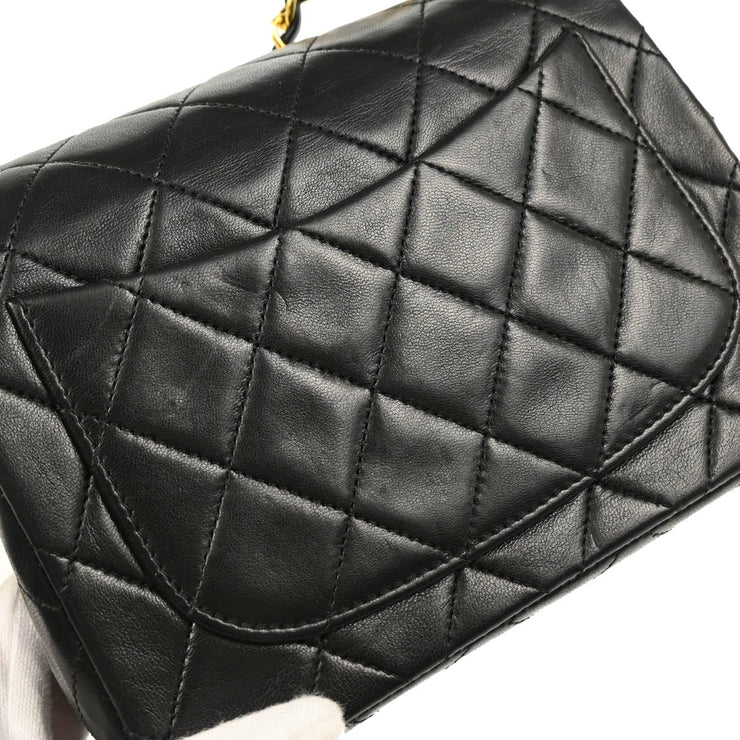 Chanel 1989-1991Black Lambskin Mini Classic Square Flap Shoulder Bag 17