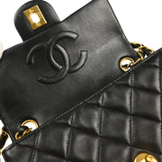 Chanel 1989-1991Black Lambskin Mini Classic Square Flap Shoulder Bag 17