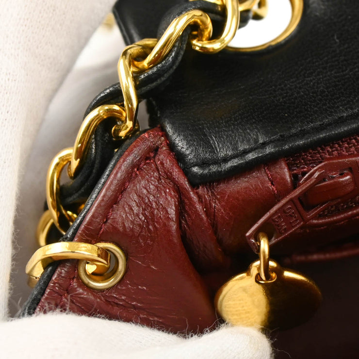 Chanel 1989-1991Black Lambskin Mini Classic Square Flap Shoulder Bag 17