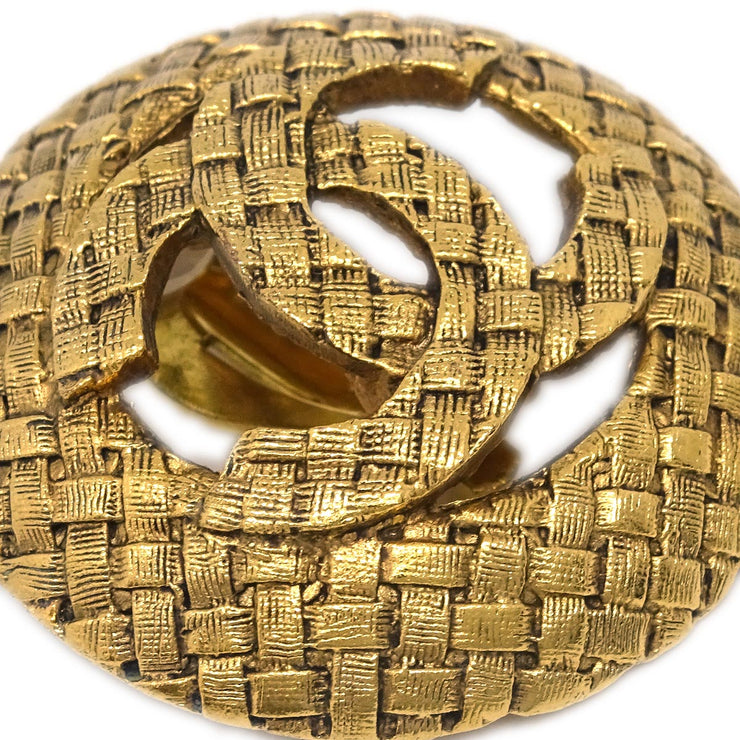 Chanel Button Earrings Clip-On Gold 2889/29