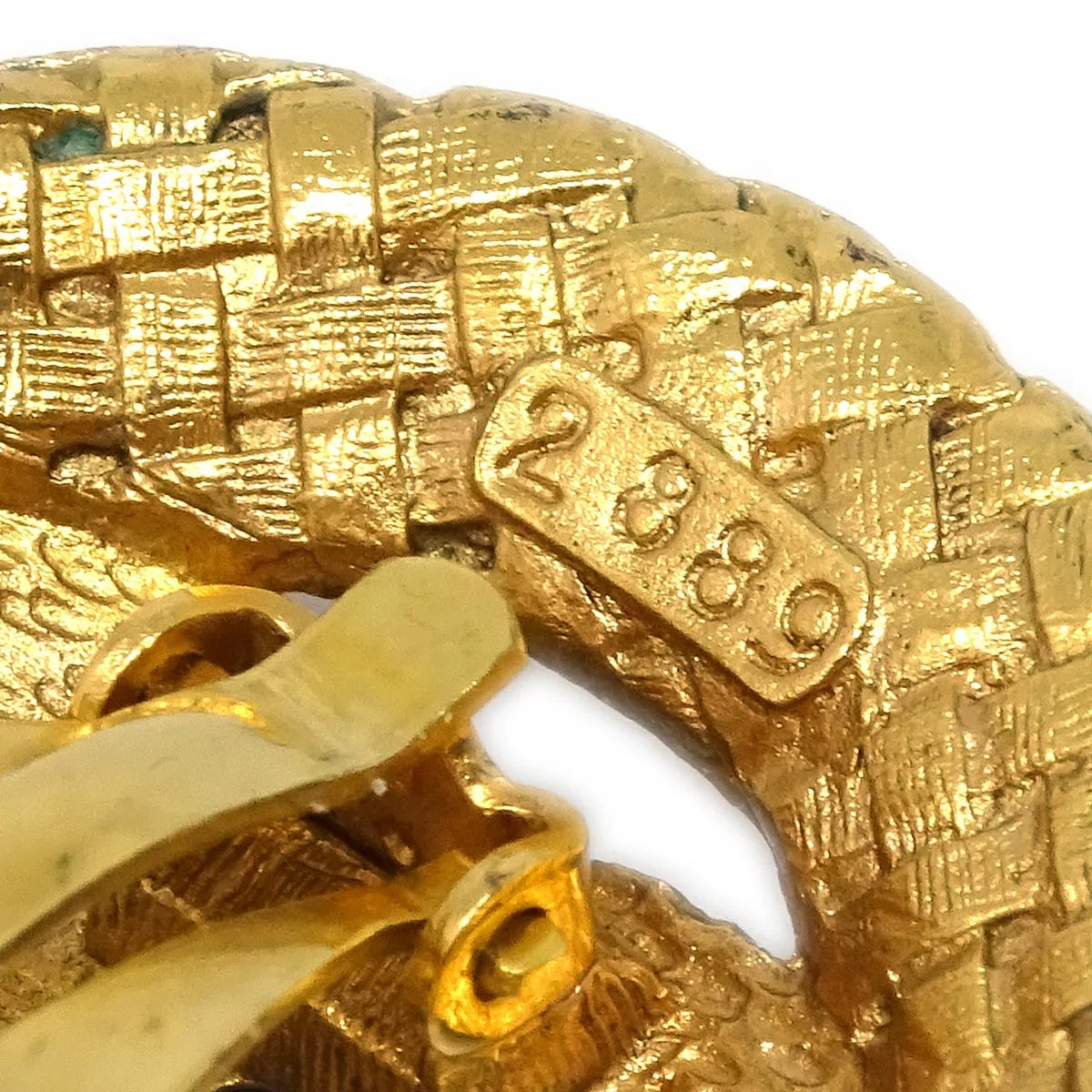 Chanel Button Earrings Clip-On Gold 2889/29