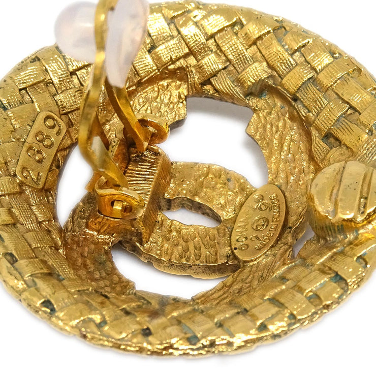 Chanel Button Earrings Clip-On Gold 2889/29