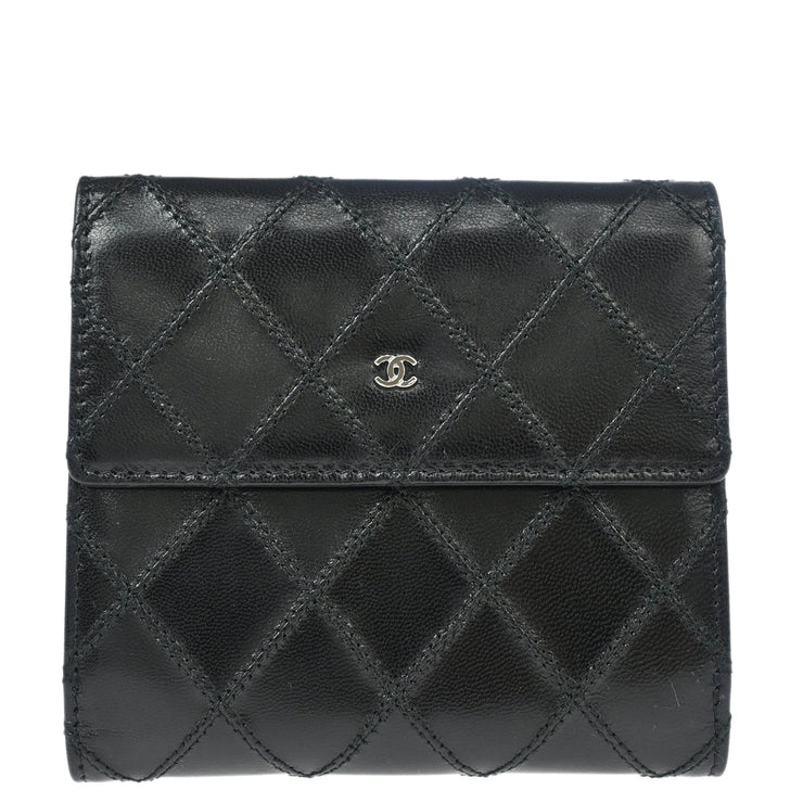 Chanel 2009-2010 Black Lambskin Bicolore Wallet