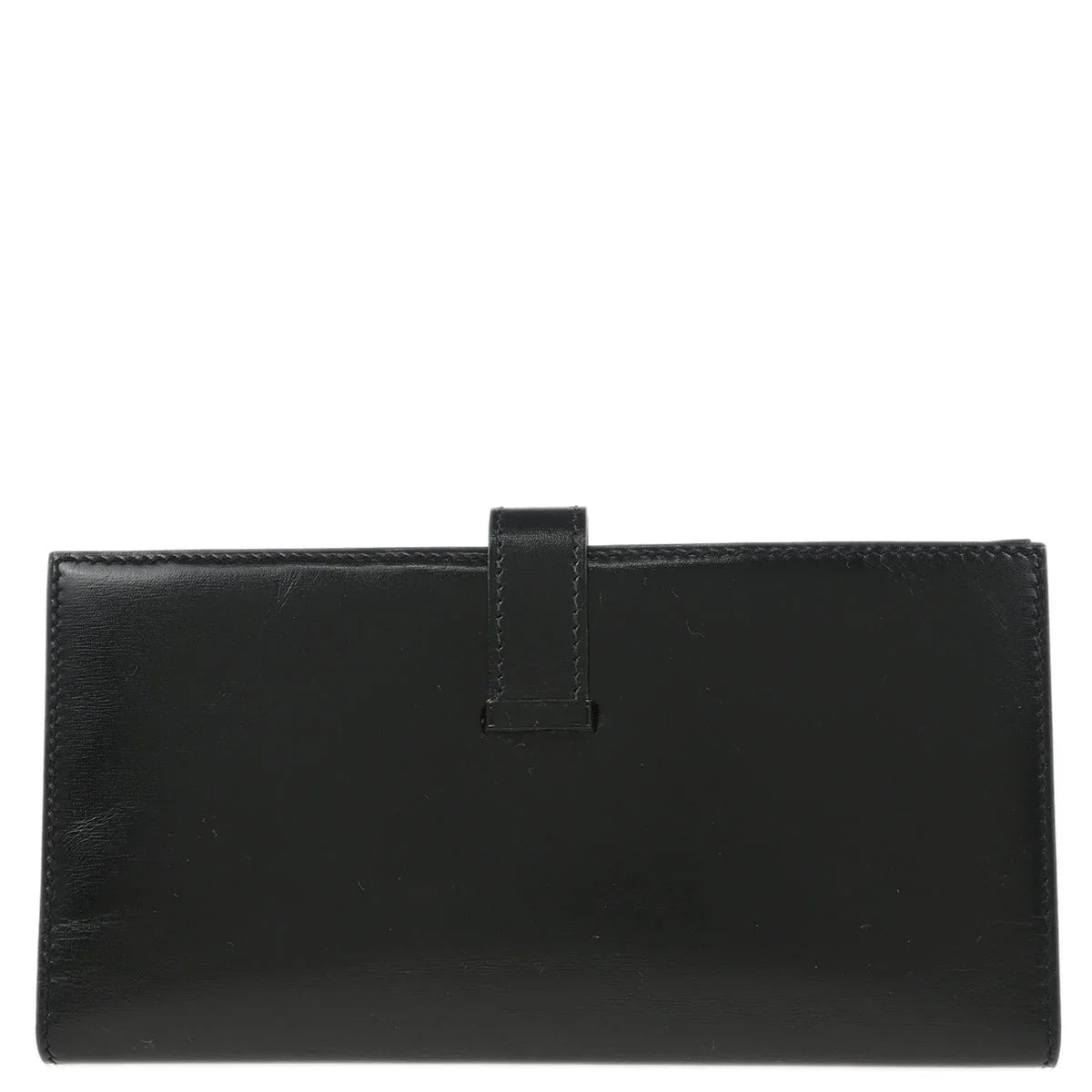 Hermes 1999 Black Box Calf Bearn Bifold Long Wallet