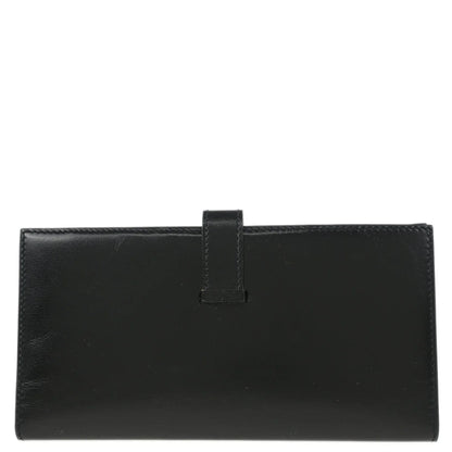 Hermes 1999 Black Box Calf Bearn Bifold Long Wallet