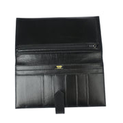 Hermes 1999 Black Box Calf Bearn Bifold Long Wallet