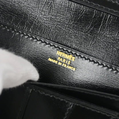 Hermes 1999 Black Box Calf Bearn Bifold Long Wallet